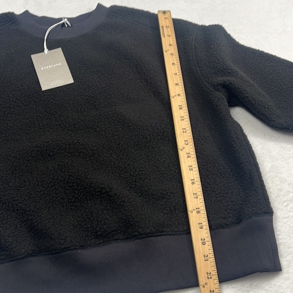NWT Everlane XS, S The ReNew Fleece Oversized Crew Black Teddy Sweatshirt - Picture 7 of 9